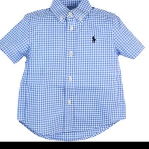 Polo by Ralph Lauren Kids Blue Gingham Shirt Medium 10-12 Boys